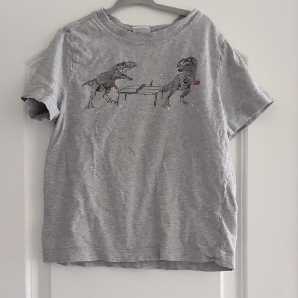 Hanna Andersson Gray T-Rex Short Sleeve Tee